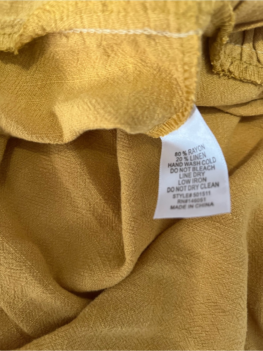 Women’s Mustard Ruffle Button-Front Dress - Picture 5 of 5